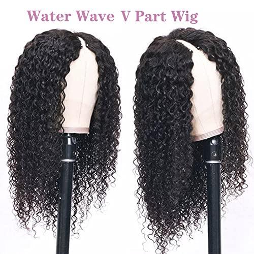 ISEE ISEE Hair 18 Inch Water Wave V Part Wig Human Hair No Leave Out Brazilian Glueless Curly Wave Upgrade U Part V Part Wigs for Black Women Human Hair 180% Density Natural Color