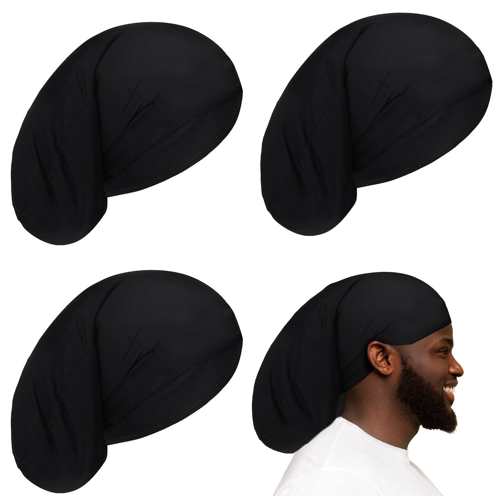 Tatuo Tatuo 4 Pieces Unisex Dreadlock Cap Long Hair Dreads Head Wrap Sleeping Cap Hair Accessories Sleep Bonnet for Men Women (Black)