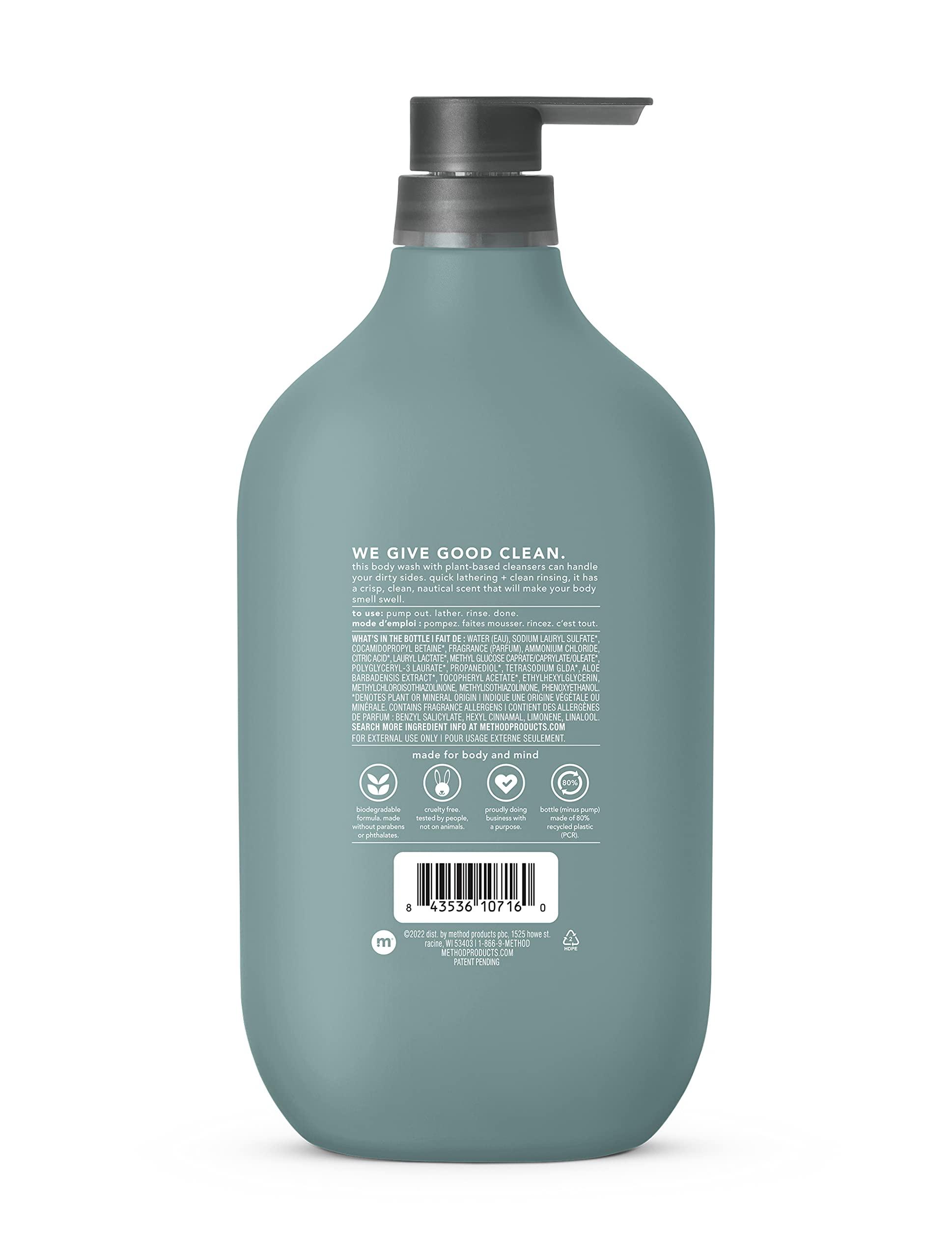 Method Method Body Wash; Sea + Surf; 28oz; 1 pack & Men Body Wash, Glacier + Granite, Paraben and Phthalate Free, 28 FL Oz (Pack of 1)