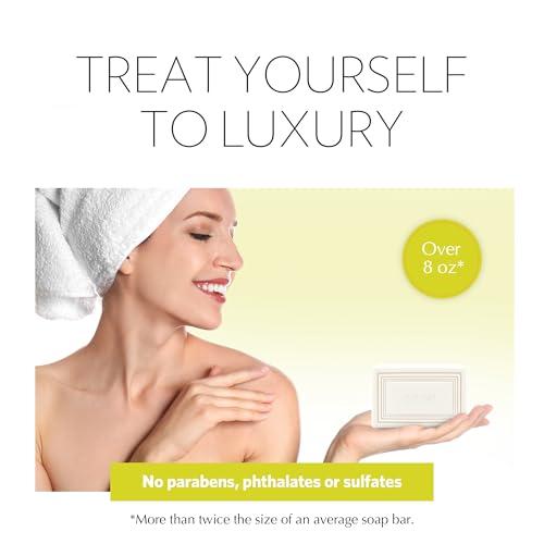 AGRARIA AGRARIA Luxury Bath Collection Lemon Verbena Bar Soap, Moisturizing Body Bar Soap, Shea Butter & Kukui Oil Bar Soap for Men and Women Gift Bundle