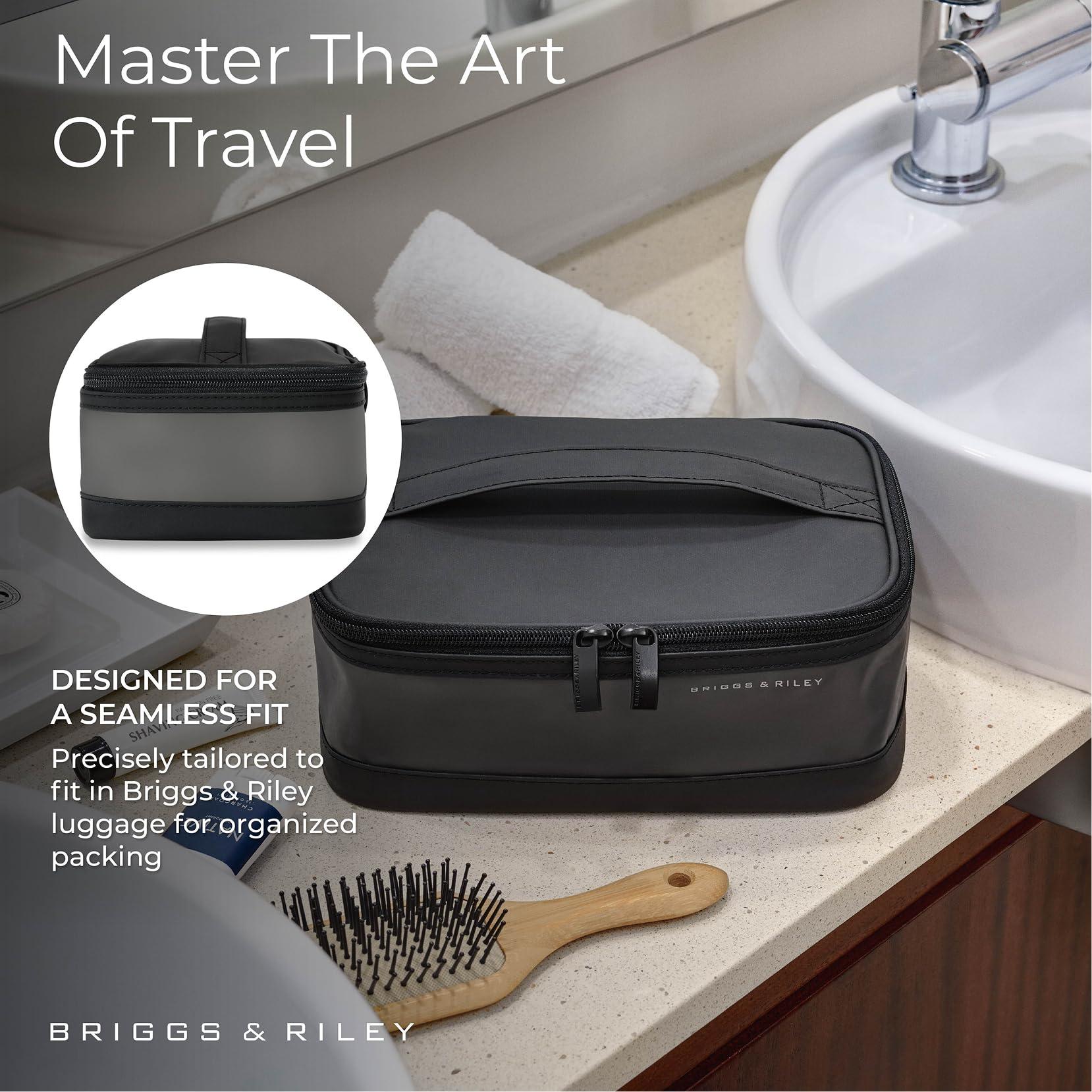 Briggs & Riley Briggs & Riley Translucent Case - Toiletry Bag for Women & Men, Organizer for Bathroom Accessories, Makeup, & Skincare, Dopp Kit for Vacation - Travel Essentials, Black