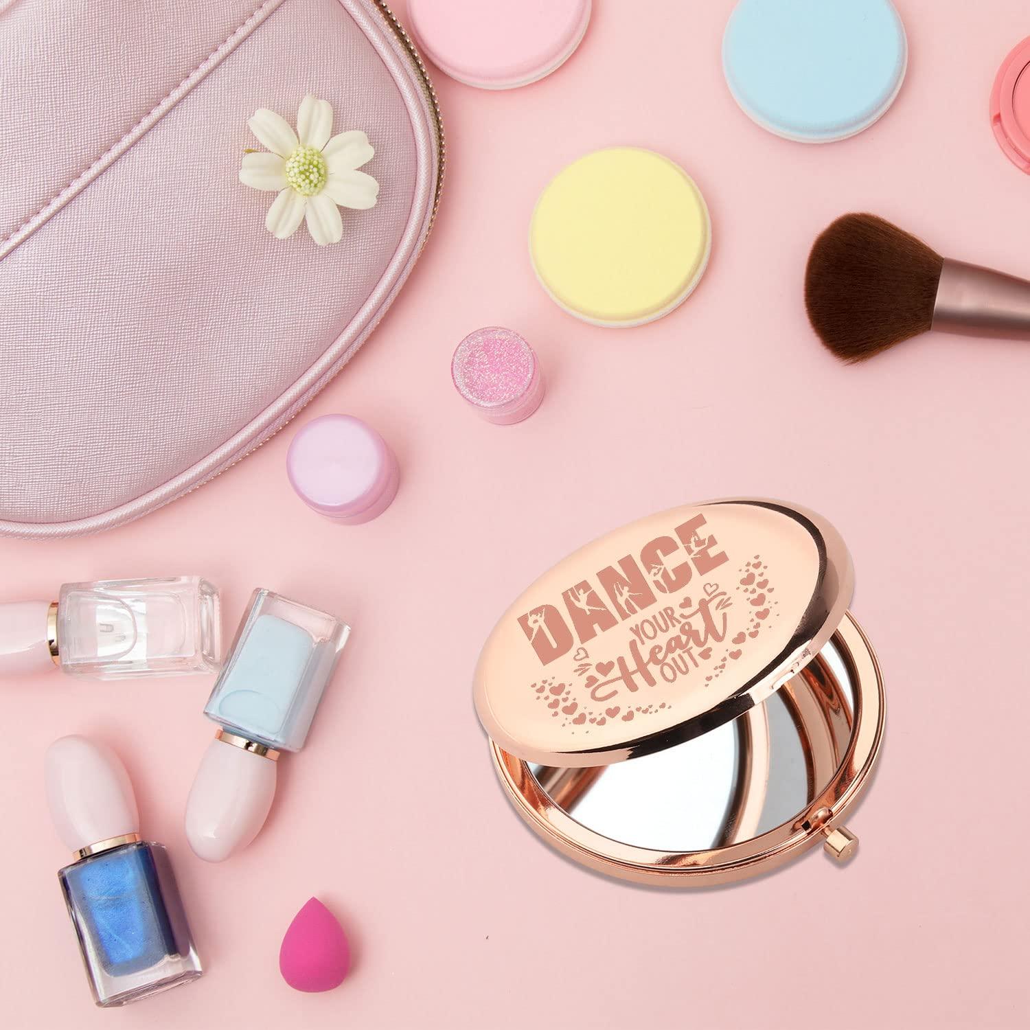 PLITI PLITI Dance Compact Mirror Dancer Gift Dance Teacher Appreciation Gift Dance Your Heart Out Inspirational Pocket Mirror (Dance Heart Out CMrg)