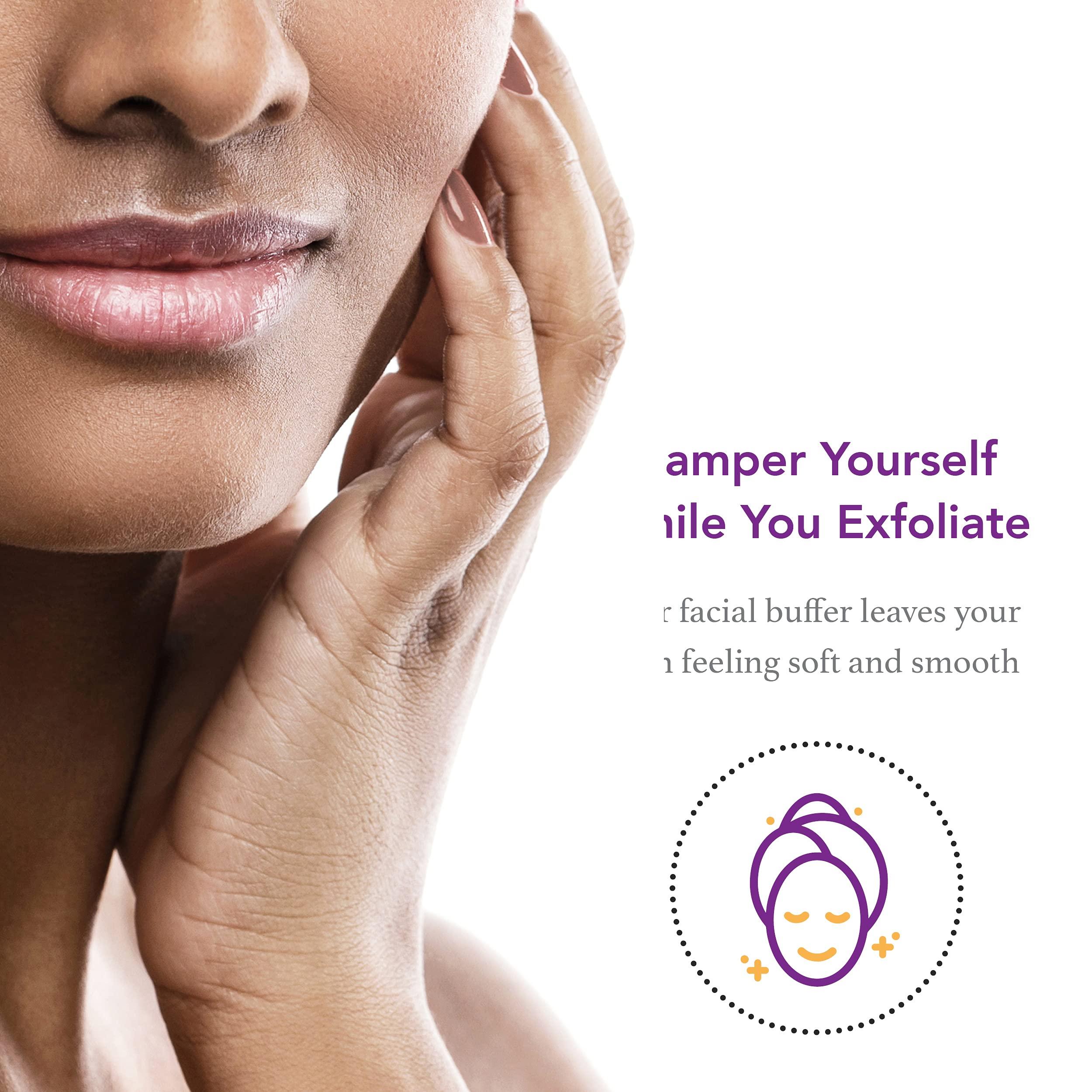 Hair Off Hair Off Facial Buffer - Painless & Chemical Free Facial Hair Remover & Gentle Face Exfoliator - Hair Eraser to Slow Regrowth on Chin, Lip & Cheeks (3 Buffers Per Box, Pack of 4)