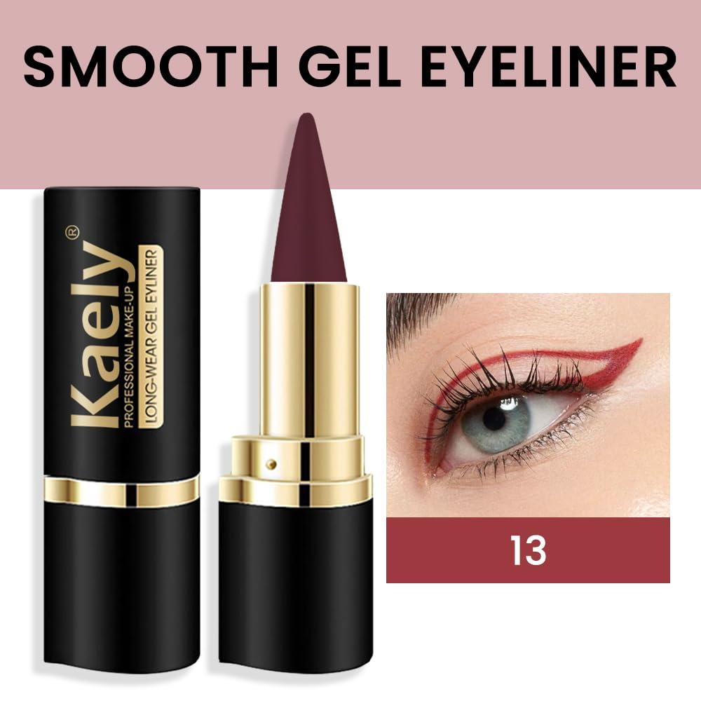 evpct evpct 1Pcs Dark Red Gel Eyeliner Pencil Eye Black Face Paint Stick Makeup Set Waterproof Matte Cream Crayon Eyeliner Pencil Set Cat Eye Liners Eyeshadow Guide delineador de ojos contra el agua