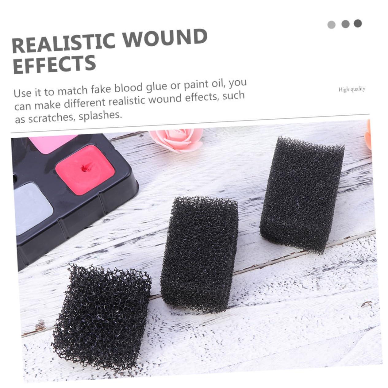 HAPINARY HAPINARY Makeup Special Effects 4PCS Makeup Sponge Scar Sponge Black for Halloween Cosplay Professional Makeup