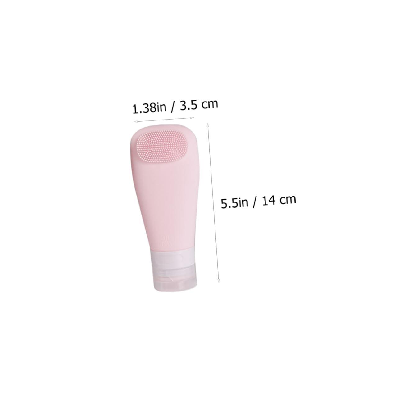 Gogogmee Gogogmee 5Pcs Shampoo Dispenser Bottles with Brush Leak Proof Travel Containers for Lotion Body Wash & Toiletries Soft Blush Milk and