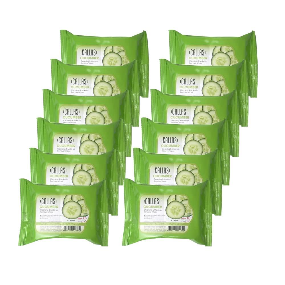 Callas Callas Cleansing & Make-up Remover Wipes 30 Wipes (Cucumber, 12pcs)