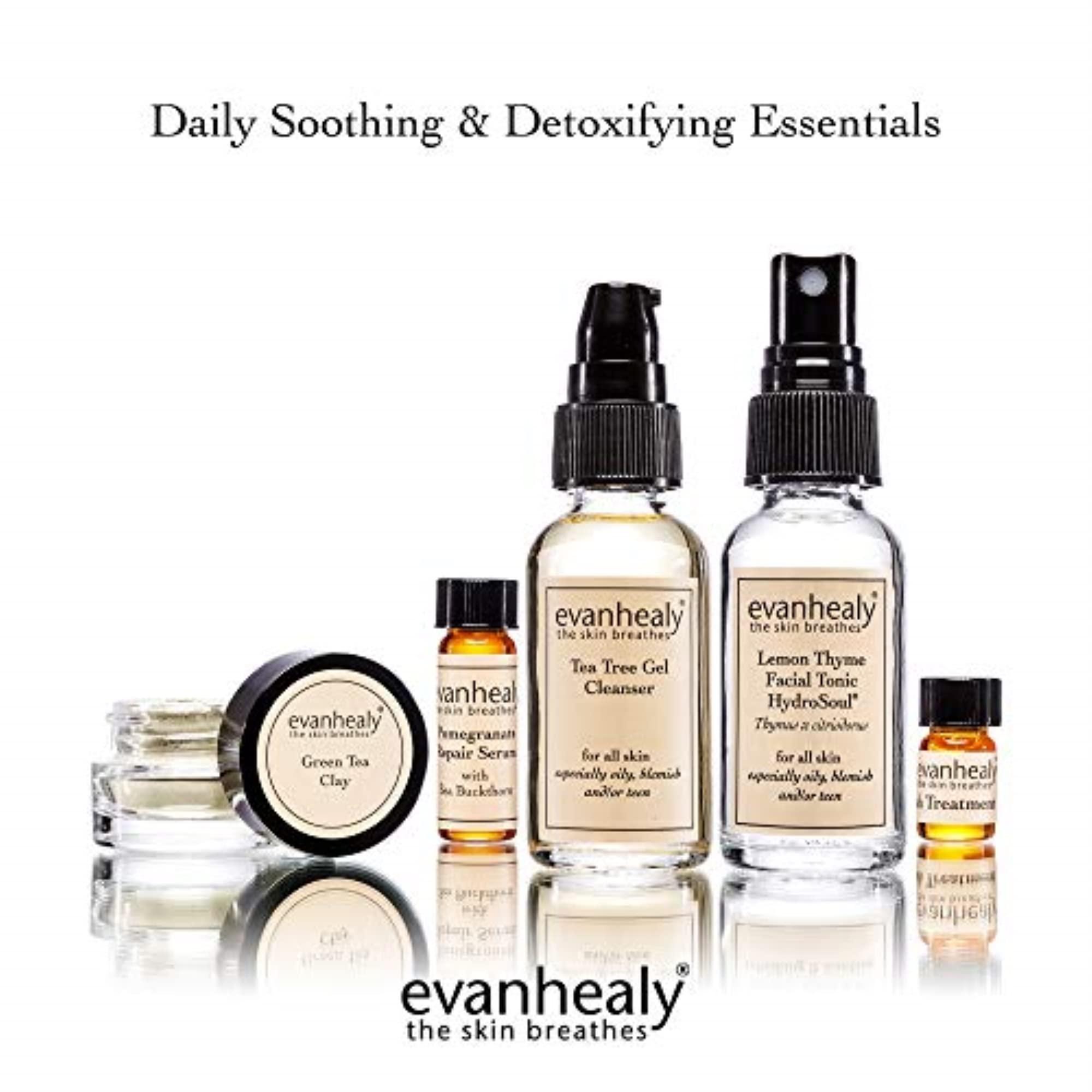 evanhealy evanhealy Purifying Ritual | Detoxifying Blemish Skin Care Set | 5 Piece Travel Face Care Kit for Congested Skin | Skincare Kit with Facial Mask & Gentle Skin Cleanser | Soothe Redness
