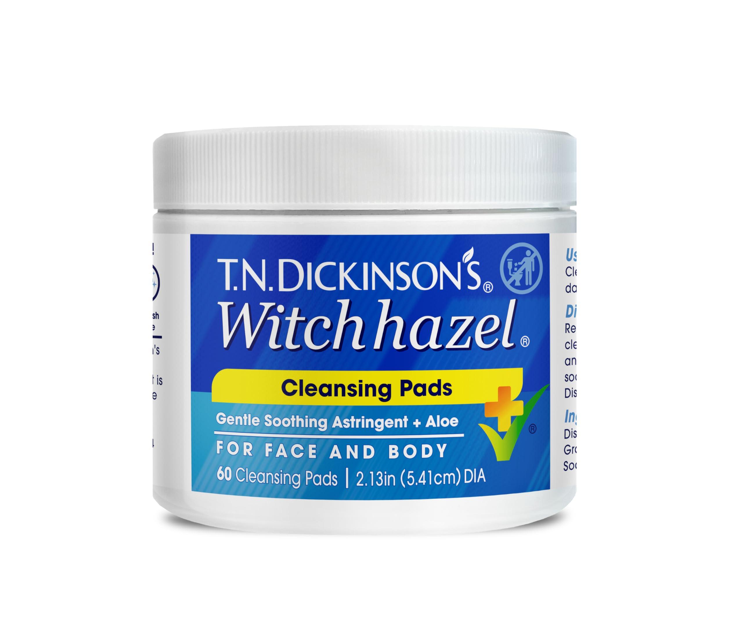 T.N. Dickinson\'s T.N. Dickinson\'s Witch Hazel Cleansing Pads, 60 Count (Pack of 2)