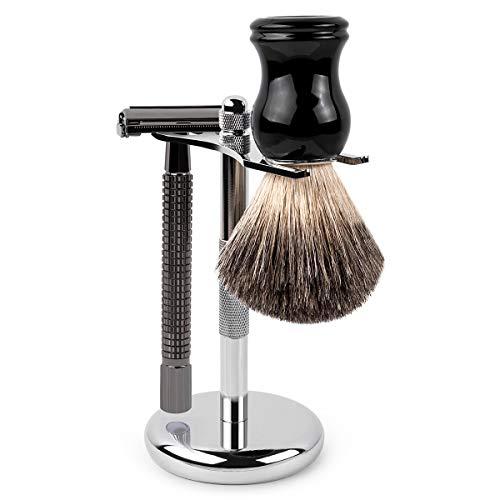 QSHAVE QShave Deluxe Chrome Razor and Brush Stand Holder, Prolong The Life of Your Shaving Brush, 2 Prongs