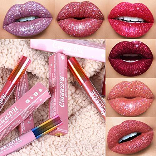 Generic Generic Y-HaLi Make-up Diamond Lip Glaze, Glitter Matte, and Metal Lip Gloss Lipstick (04), 1 Count (Pack of 1)