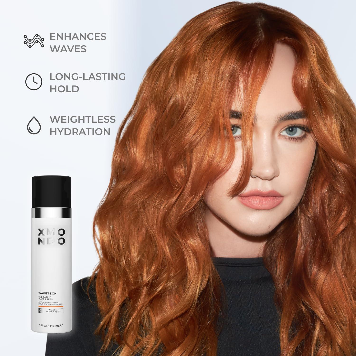 XMONDO XMONDO Hair Wavetech Hydrating Wave Cream, Vegan Formula Wavy Hair Curl Cream with Coconut and Argan Oil for Definition, Breakage Protection, and Hair Hydration, 5 Fl. Oz