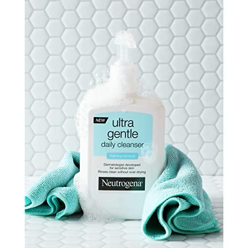 Neutrogena Neutrogena Ultra Gentle Daily Face Wash for Sensitive Skin, Oil-Free, Soap-Free, Hypoallergenic & Non-Comedogenic Foaming Facial Cleanser, 12 fl. oz, Pack of 3
