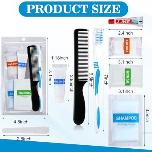 Suclain Suclain 48 Kits Homeless Care Package Supplies Bulk Hygiene Kits Individually Packed Each Set Include Shampoo Body Wash Toothpaste Shaving Cream Soap Toothbrush Comb Nail File Shaver for Travel