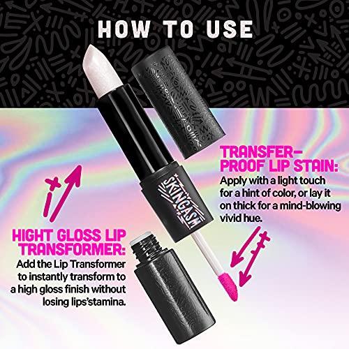 SKINGASM SKINGASM All Nighter Lip Stain & Lip Transformer- A Cruelty-Free Dual-Sided Matte Lipstick and Lip Gloss - Long Lasting Lipstick & Prismatic Shine - Kiss-Proof Color (Flirt It UP (Pink))
