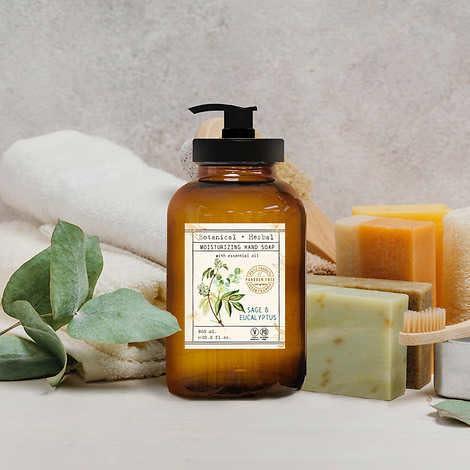 Home and Body Company Home and Body Company | Apothecary 101 | 4 Hand Soaps | Hand Wash Ultra Moisturizing Formula in Glass Bottles (Sage/Eucalyptus, Coconut/Hibiscus, Lavender/Chamomile, Citrus/Verbena)