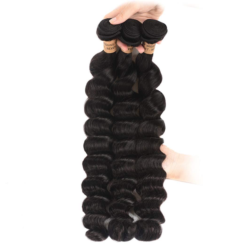 SSJFZM Peruvian Loose Deep Wave 3 Bundles 8 10 12 14 16 18 20 22 24 26 28 Inch Bundles Remy Human Hair Natural Color Hair 16 18 18