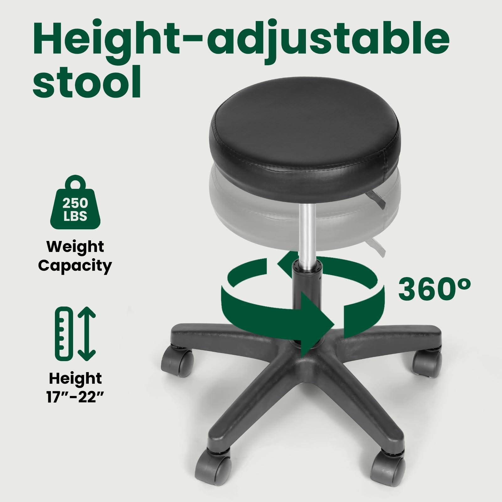 NinthAvenue Basics Tattoo Chair, 881 LBS Load-Bearing Face Chair, 360 Hydraulic Chair with 2 Layers of Drawers for Esthetician Beauty Spa Tattoo Eyelash Equipment Black