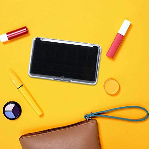 Lurrose Lurrose 2pcs 24 Grids Empty Makeup Palette Plastic Watercolor Palette Painting Box Case Organizer for Lipstick Balm Eyeshadow Blusher Powder Black Transparent