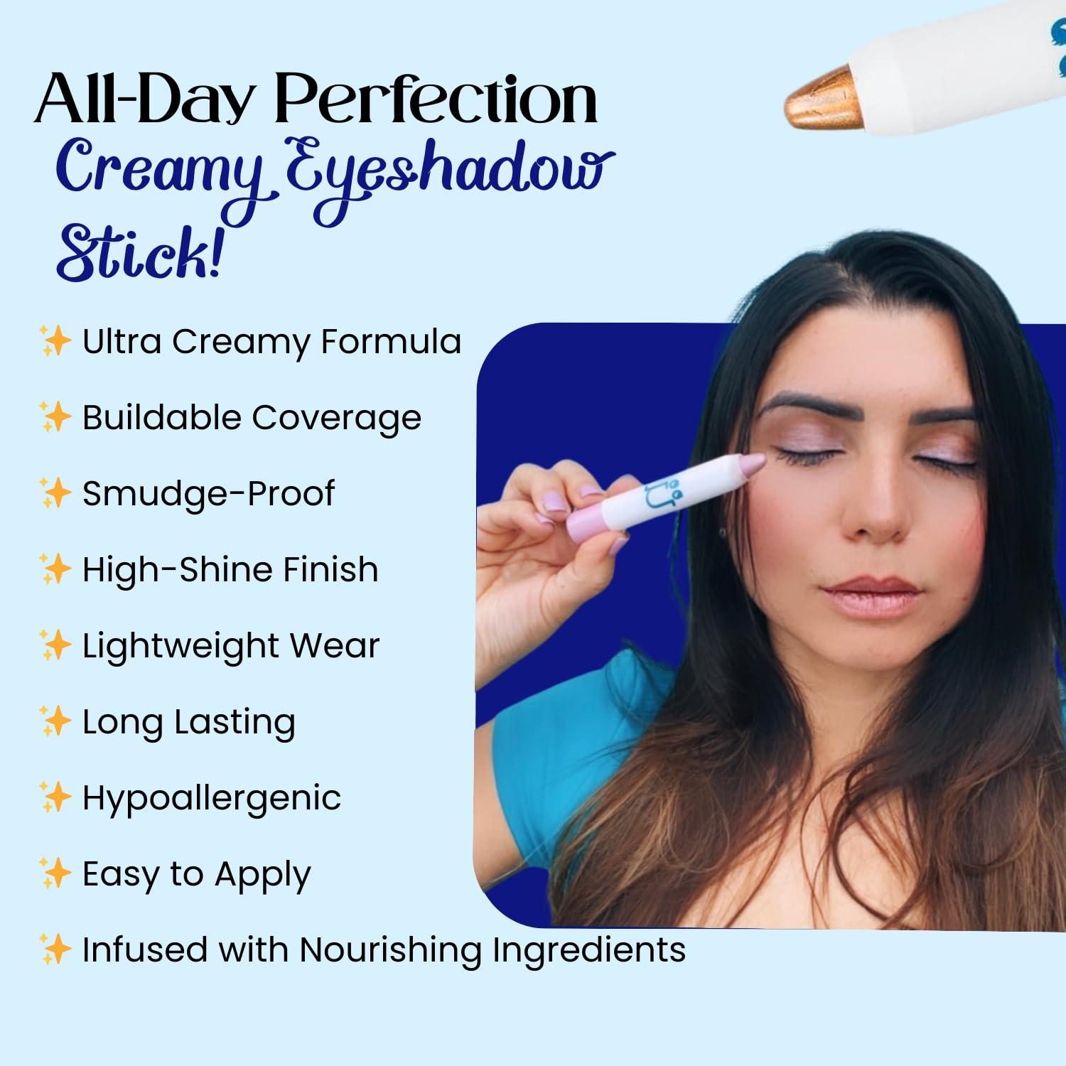 M2U NYC M2U NYC Eye Crayon, Eyeshadow Stick, Shimmer Cream Eyeshadow Pencil Crayon, Eye Brightener Stick Highlighter Makeup, Pro & Long Lasting Eyeshadow Stick (Champagne)