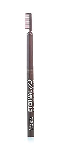 Eternal Eternal Automatic Water Resistant Eyebrow Liner with Shaping Comb – Long Lasting, Professional and High Precision Brow Definer with No Sharpening, Retractable Twist Up Mechanism (Deep Brown)