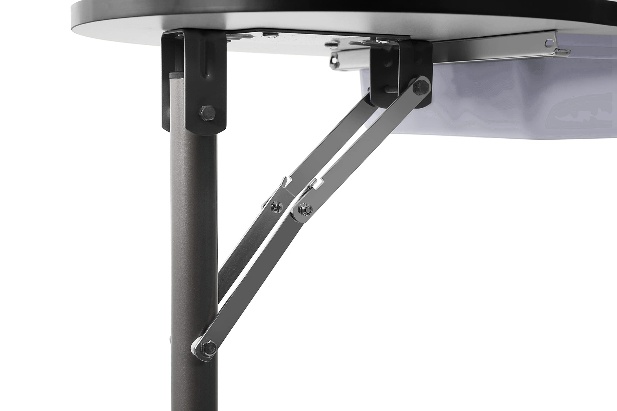 beautystyle Portable Nail Table Folding Manicure Table Nail Tech Desk with Rolling Wheels, Large Storage Drawer