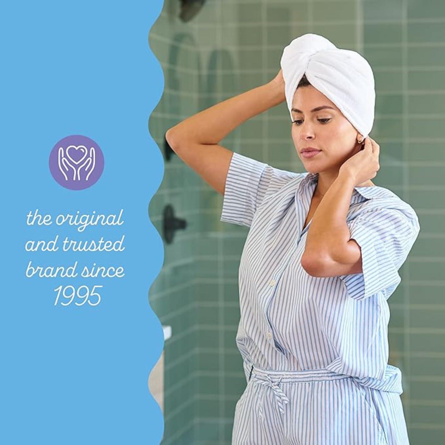 Turbie Twist Turbie Twist 2-Pack Extra Long Microfiber Hair Towel for Beauty, Travel, Gifting - Wrap Turban for Long & Thick Hair - Premium Personal Care - White & White