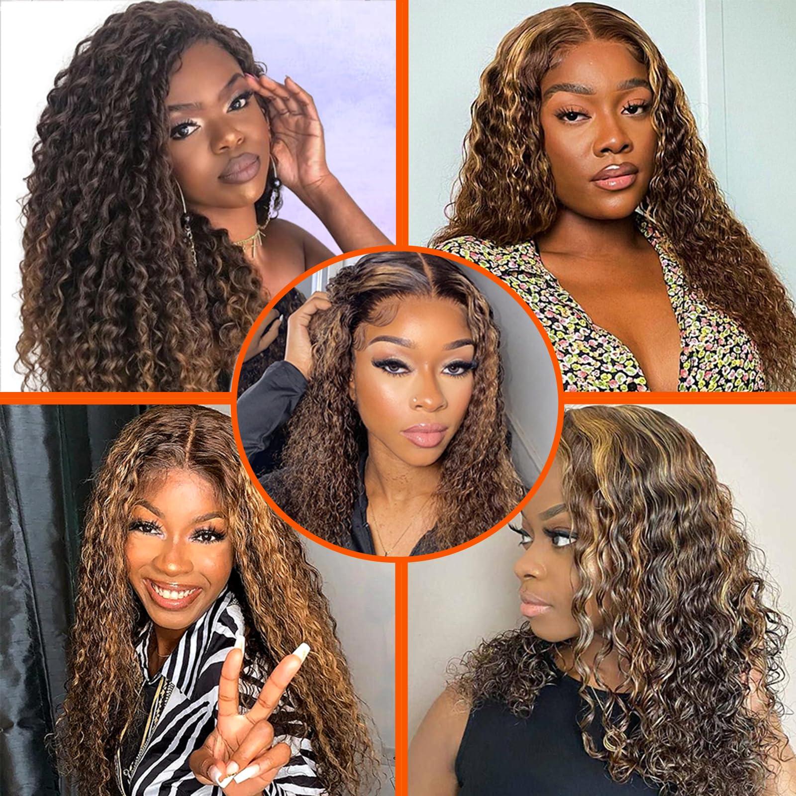 LUCLUEME Bulk Human Hair For Braiding kinky curly 100% Unprocessed Brazilian Virgin Human Hair Extensions Micro Braiding Human Hair 100g with 2 bundles No Weft (16 inch, P4/27)