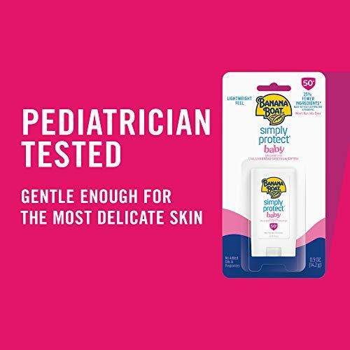 Banana Boat Banana Boat Baby Sunscreen Stick SPF 50 | Travel Sunscreen, Mini Sunscreen, Baby Face Sunscreen Stick, Oxybenzone Free Sunscreen, Pediatrician Tested Baby SPF 50, 0.5oz