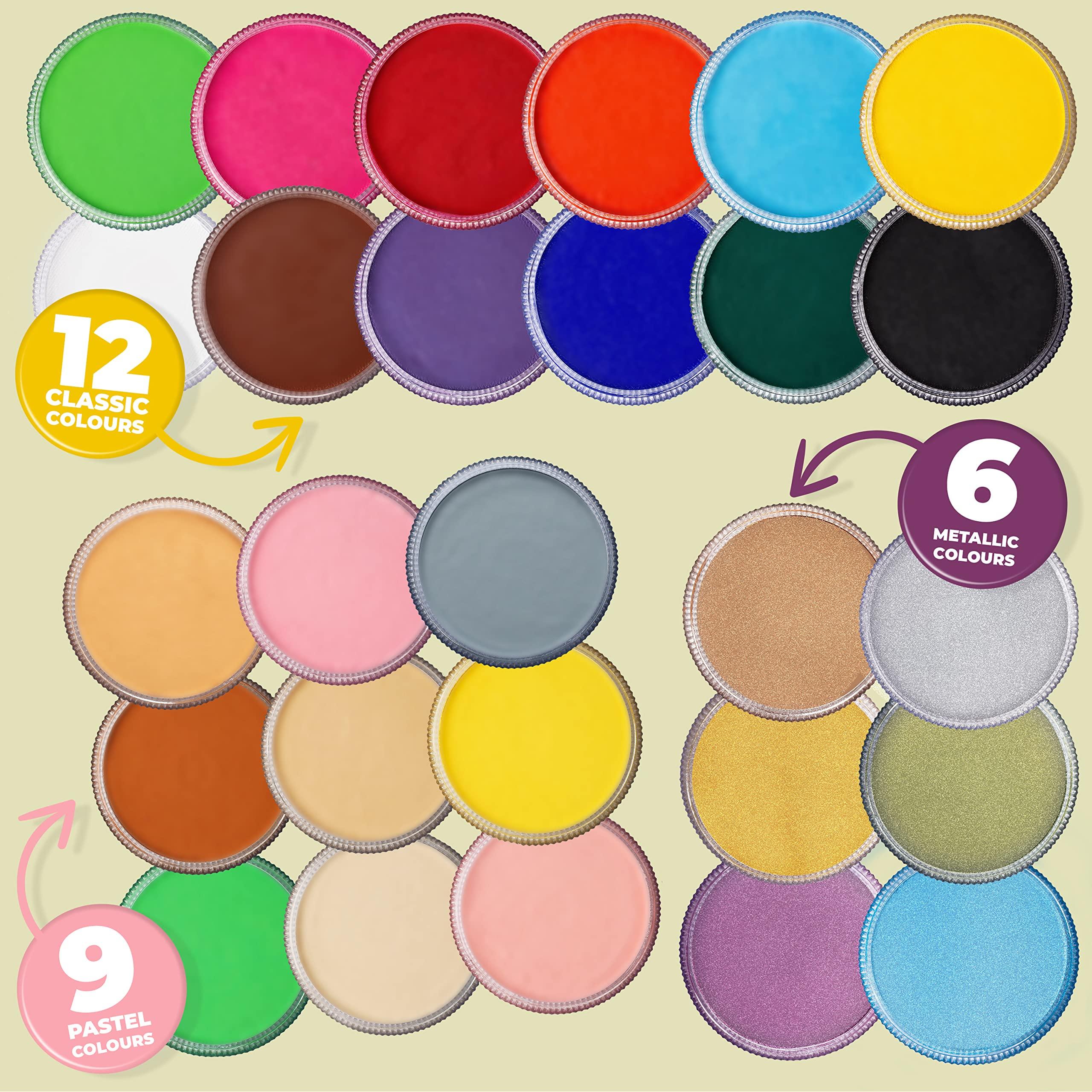 Blue Squid Blue Squid PRO Face Paint - Pastel Pink (30gm), Professional Water Based Single Cake Face & Body Paint Makeup Supplies for Adults Kids Halloween Facepaint SFX Water Activated Face Painting Non Toxic