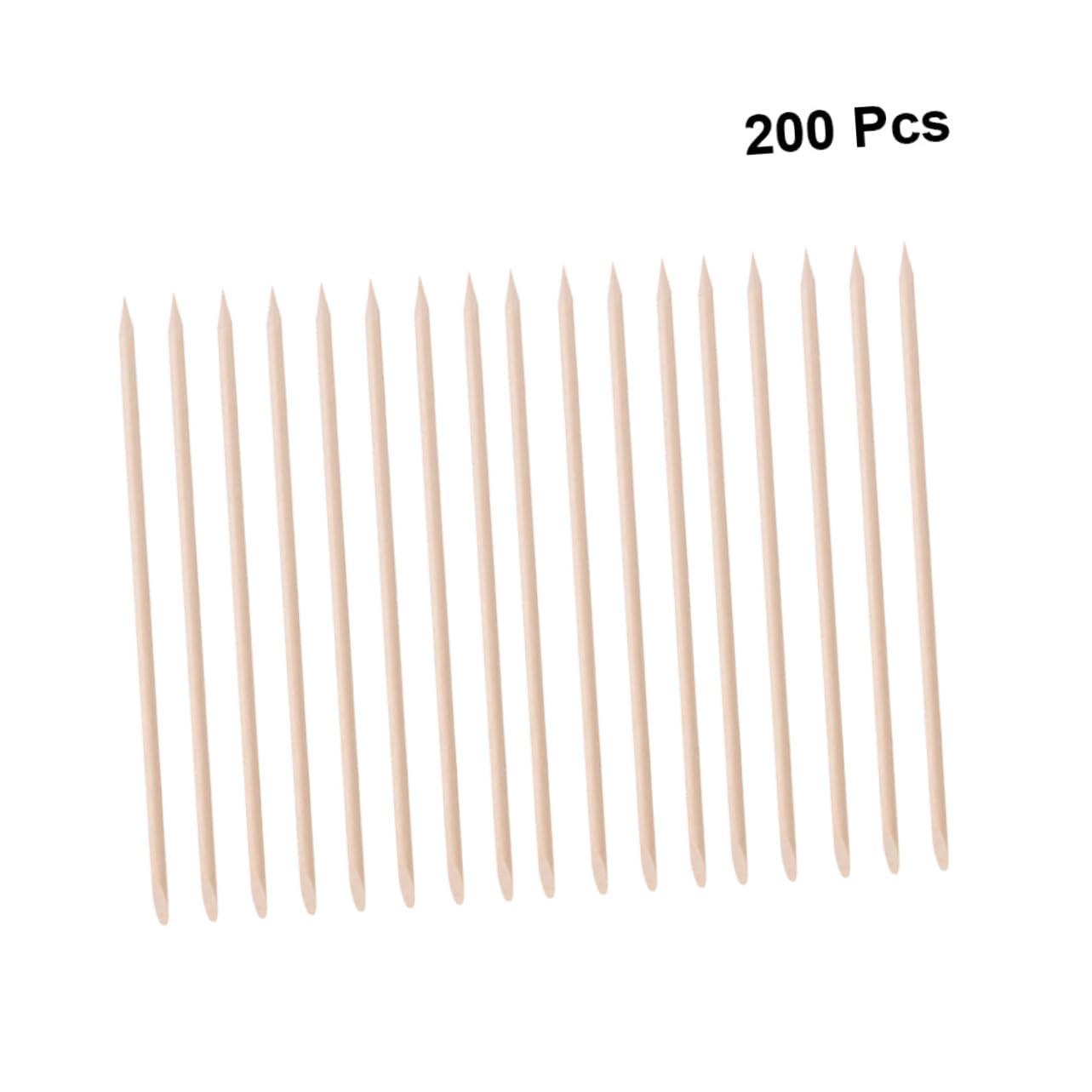 Healeved Healeved Nail Tools for Nail Art Wooden Sticks Cuticle Pusher 200pcs Manicure Pushers Nail Wooden Stick