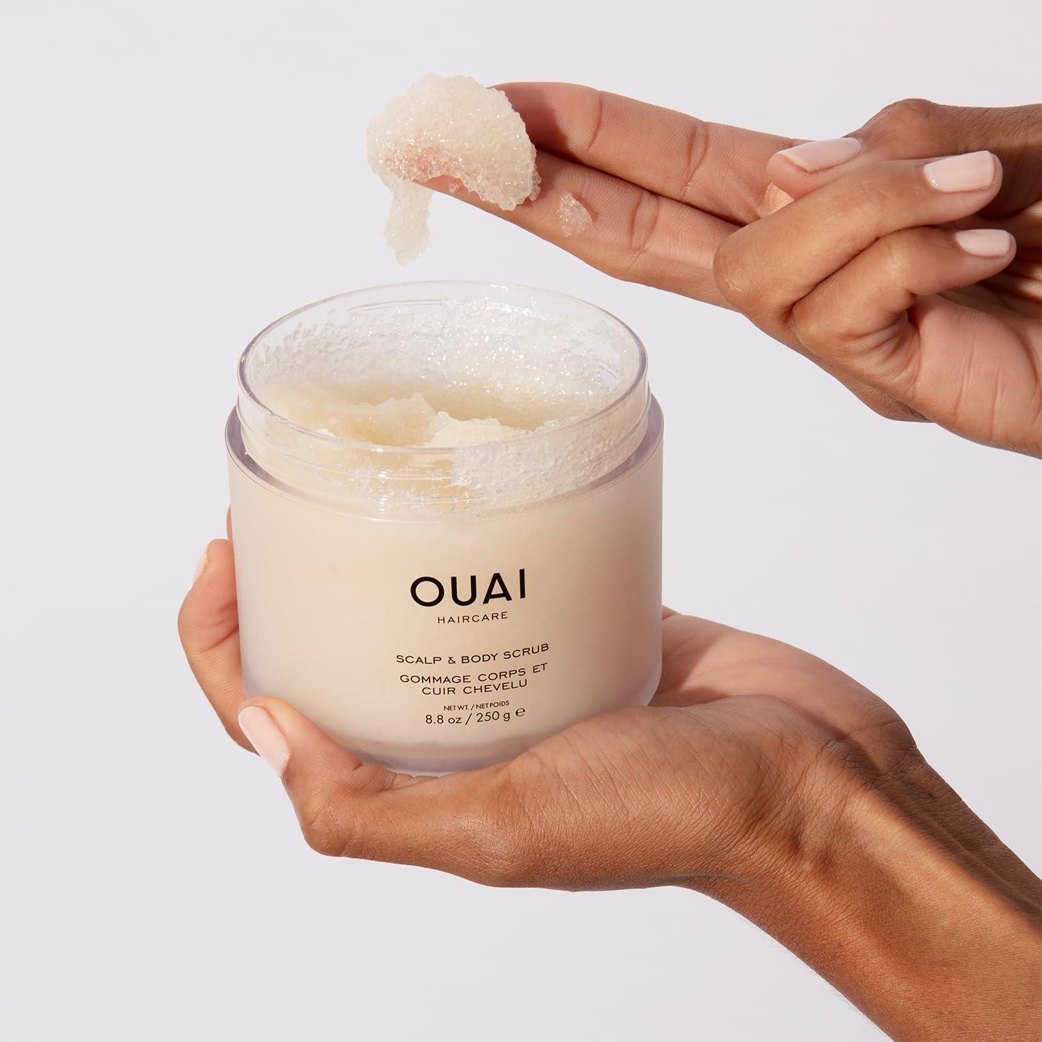 OUAI OUAI Detox Duo - Clarifying Detox Shampoo with Apple Cider Vinegar & Keratin + Foaming Scalp & Body Scrub Exfoliator that Cleanses and Removes Buildup - Sulfate-Free Hair Care (2 Count, 10 oz/8.8oz)