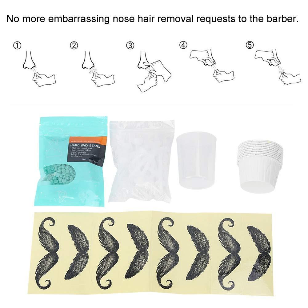 ZAICOLER Nose Hair Wax Kit Men, Nose Wax Kit Men Quick and Secure with Facial Hair Trimmer for Eyebrows and Nasal Use