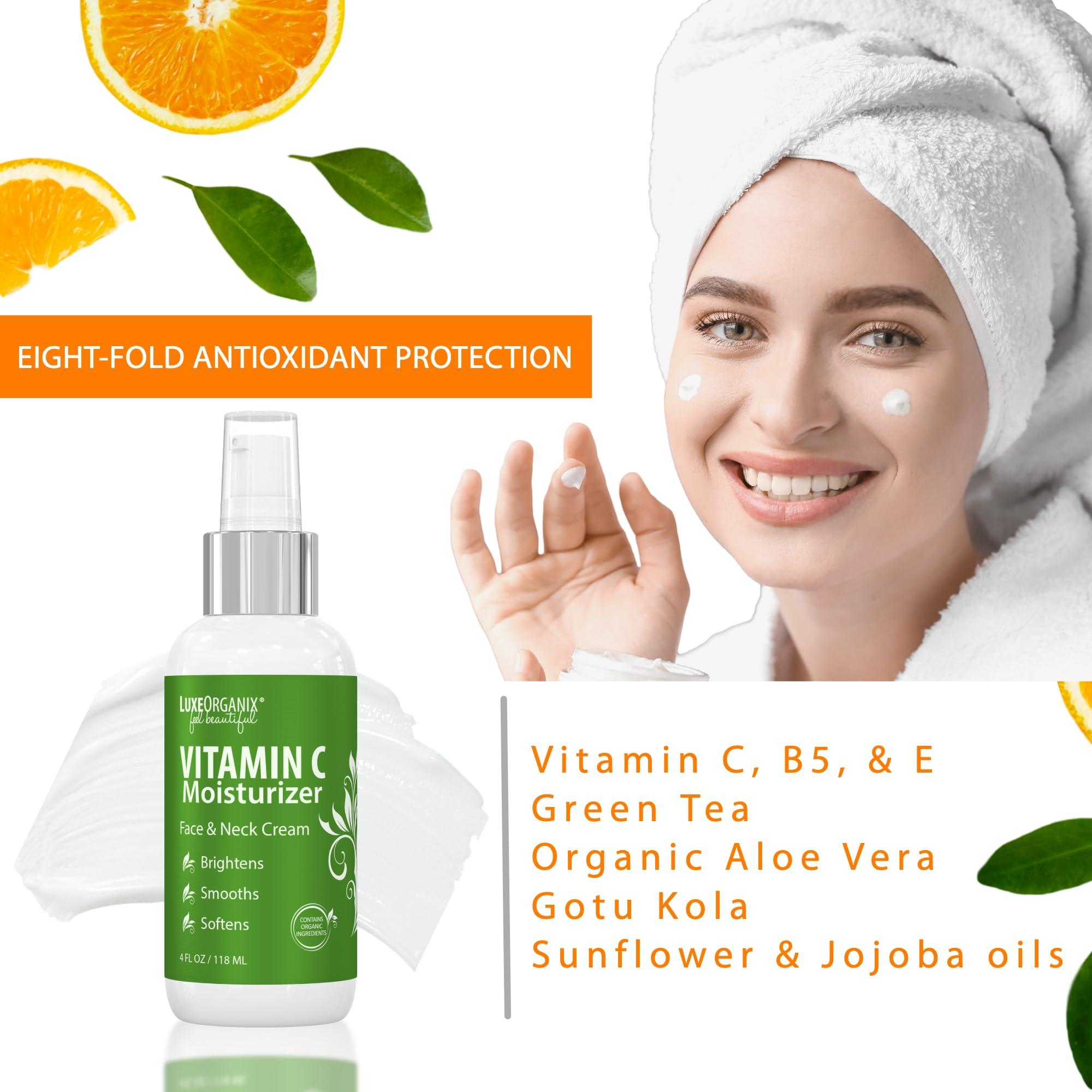 LuxeOrganix LuxeOrganix Organic Vitamin C Face Moisturizer with Anti-Aging, Brightening, and Wrinkle-Smoothing Properties.