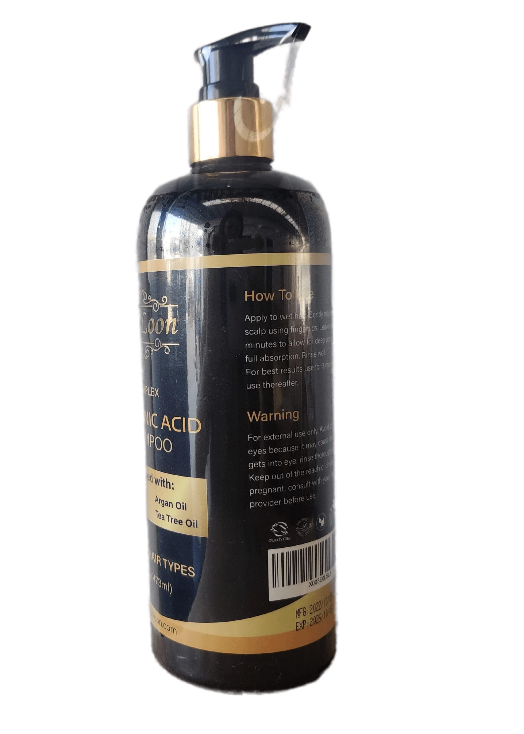 LooLoon Carbonic Acid Shampoo for Men and Women, 16.9 Oz X 2 Bottles: Carbonic Acid Shampoo for Hair Growth Fortified with Biotin, Collagen, Tea Tree Oil, and Argan Oil; Anti-hair Loss Carbonic Acid for Men and Women