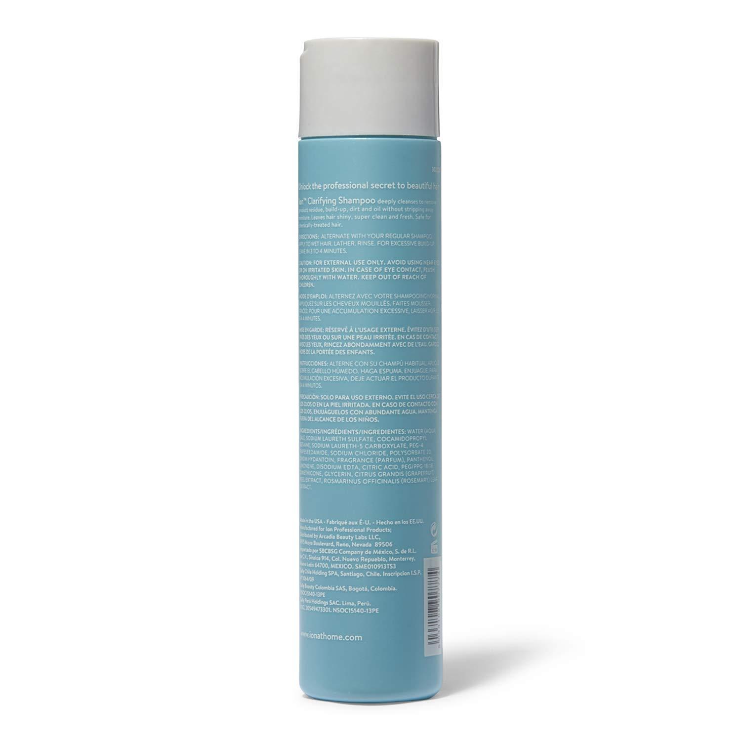 Ion Ion Clarifying Shampoo, Removes Build-Up and Residue, Vegan, Safe for Chemically-Treated Hair