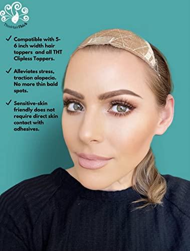 Thin Hair Thick Thin Hair Thick Wig Grip, Topper Grip, Wig band for keeping wigs in place, Velvet Wig Grip, Wig band grip, Hair pieces and wiglets, Bonus stay-put tab included. Patent-pending Wig Top Grip.