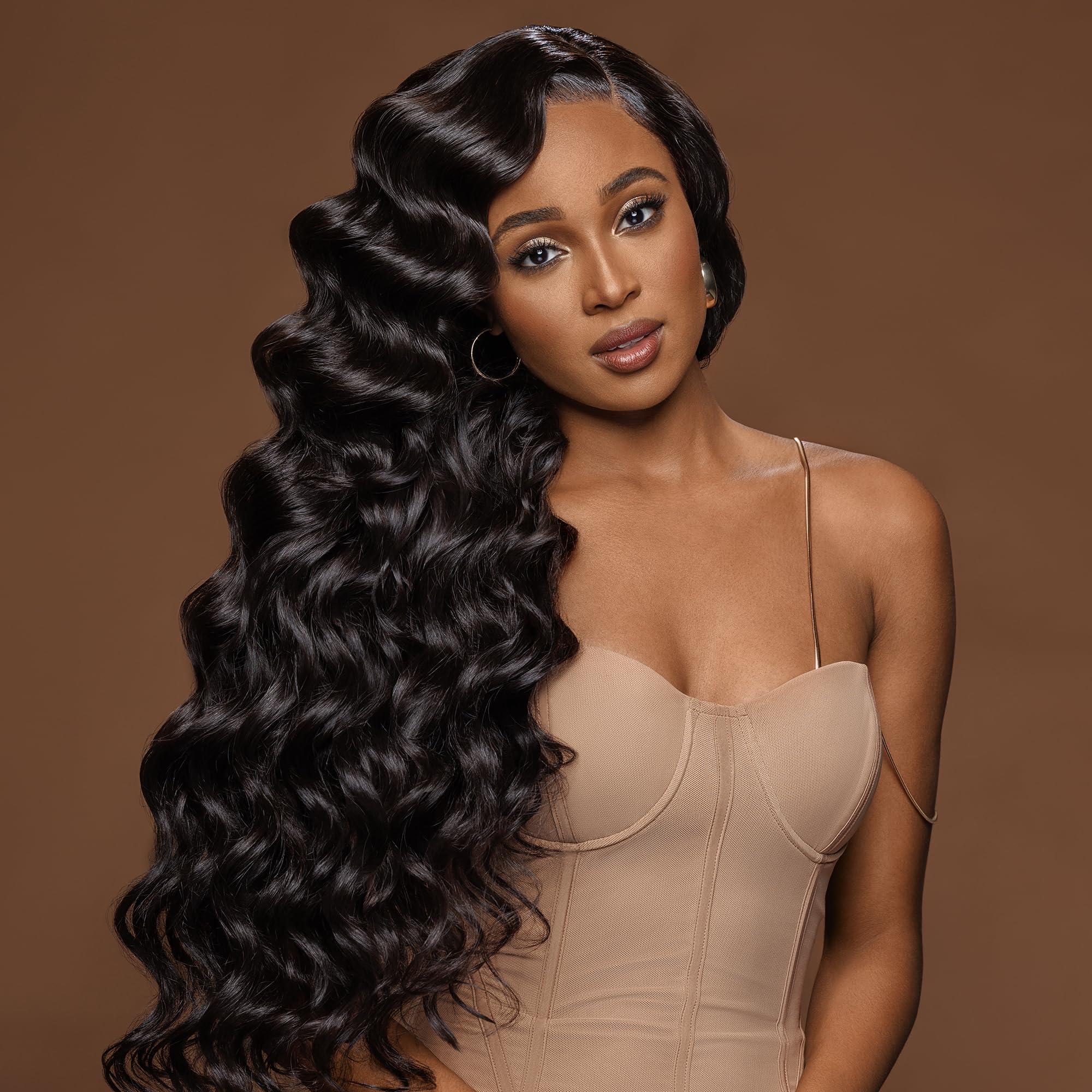 Indique Virgin Hair Extensions Indique Virgin Hair Extensions - Remix Body Wave - 100% Real Human Hair Wefted Bundles - Remy Extensions from India (24\")