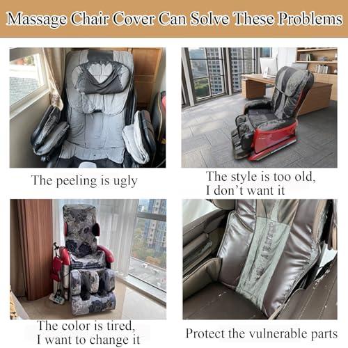 MKKBOB MKKBOB Full Body Shiatsu Massage Chair Cover,Massage Chair Covers Dust Protection Pet Protector Zero Gravity Chair Covers Fitted Massage Chair Recliner Slip Cover(Claret,Leg Foot Covers)