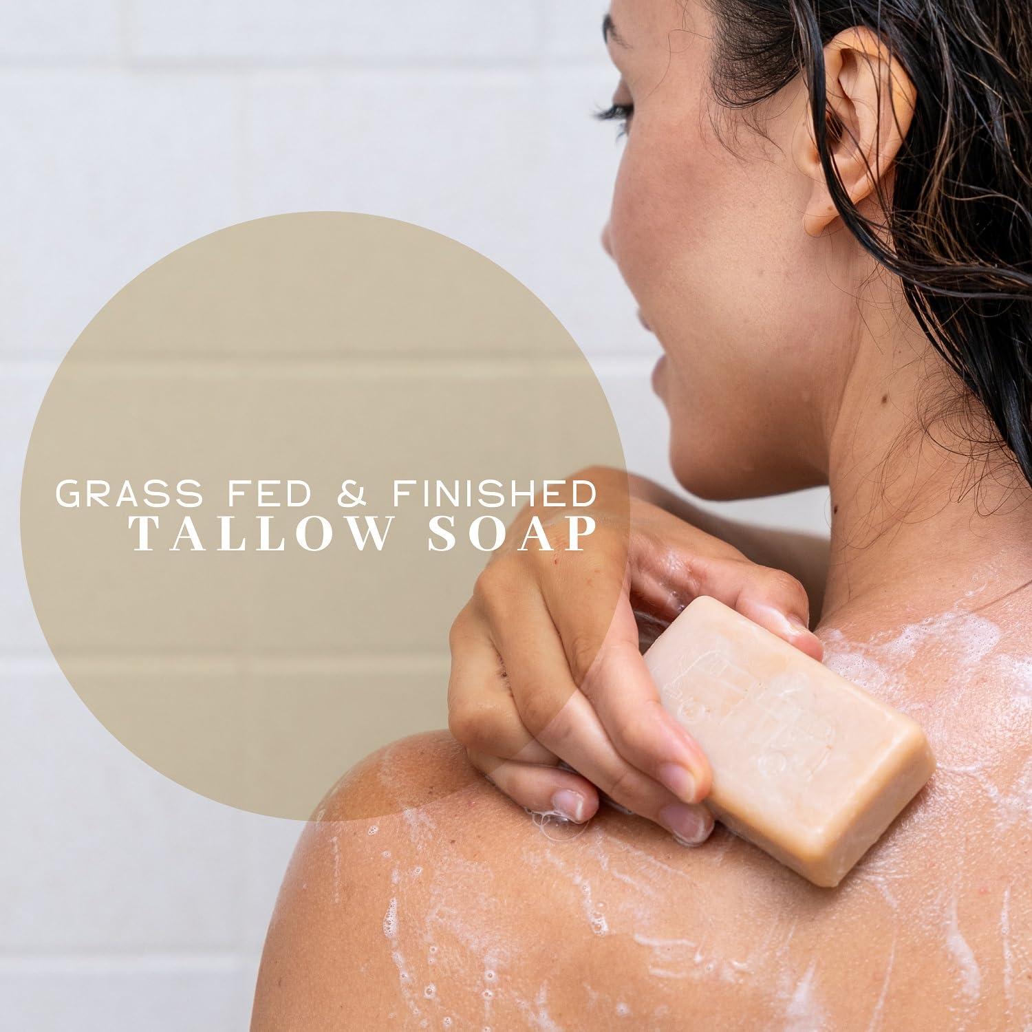 The VanMan Company Vanman - Pure Beef Tallow Soap with Honey - Pure Saponified 100% Grass Fed Beef Tallow for Skin, Raw Honey, Distilled Water, and Vanilla Oil - Subtle Vanilla Scent - Beef Tallow and Honey Soap -3 Pack