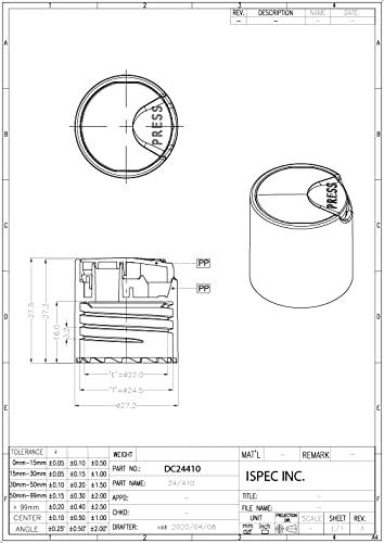 EcoJeannie EcoJeannie Wholesale 24/410 White Disc Top Caps Press Cap Dispensing Closure w/ 24mm Neck Diameter for Refillable Bottles - BPA-free, Recyclable (144 Caps)
