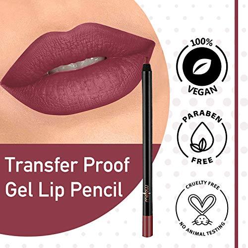 Mellow Mellow Cosmetics Gel Lip Pencil - Matte Lin for Women - Long-Lasting & No Bleeding - Organic, Natural, Vegan, Cruelty-Free - Paraben-Free Makeup - Aria - Aria