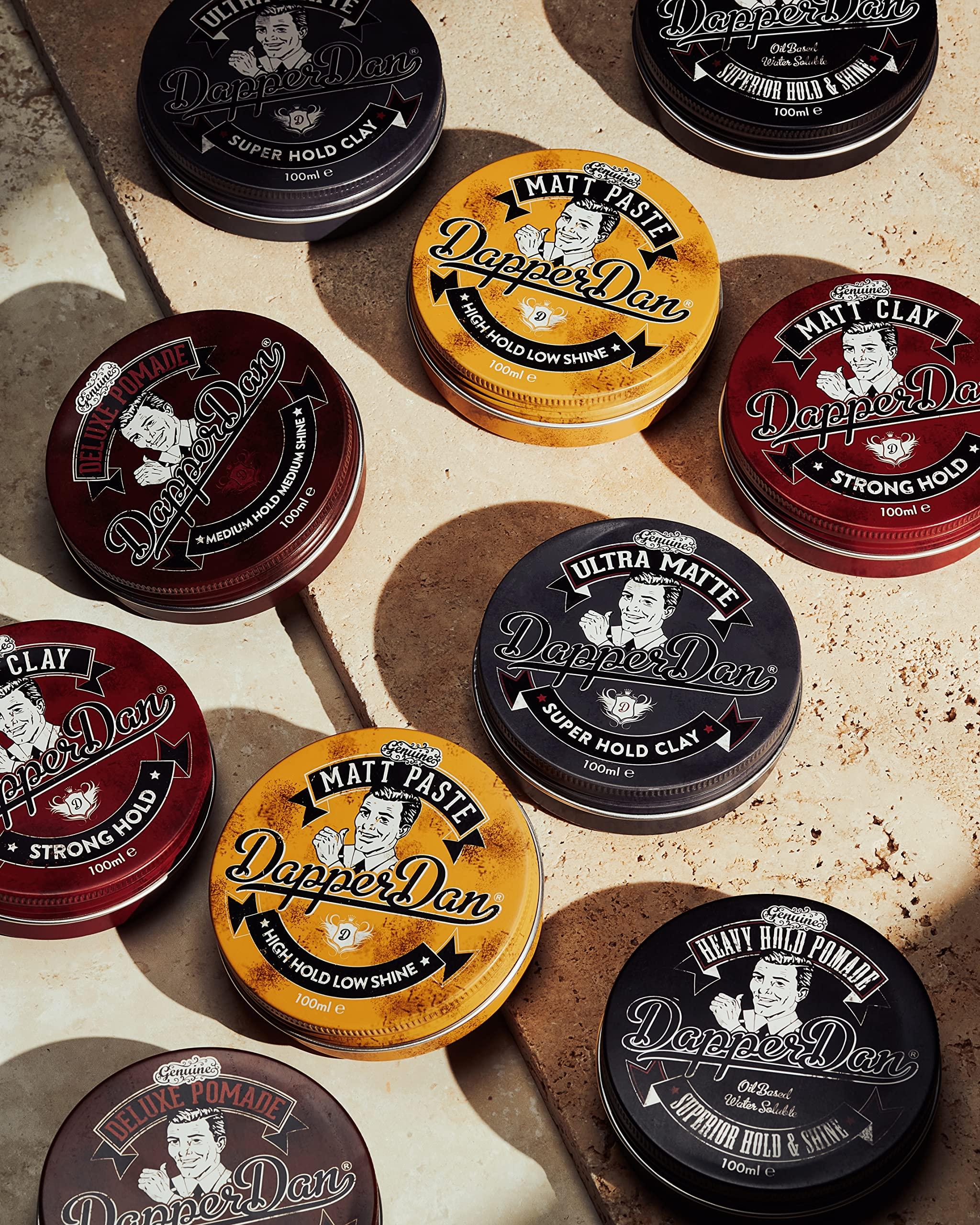 Dapper Dan Dapper Dan Matt Clay, Strong Hold Matt Finish, Soft Clay, Easy Application, Mens Hair Styling Product, 2 x 100 ml