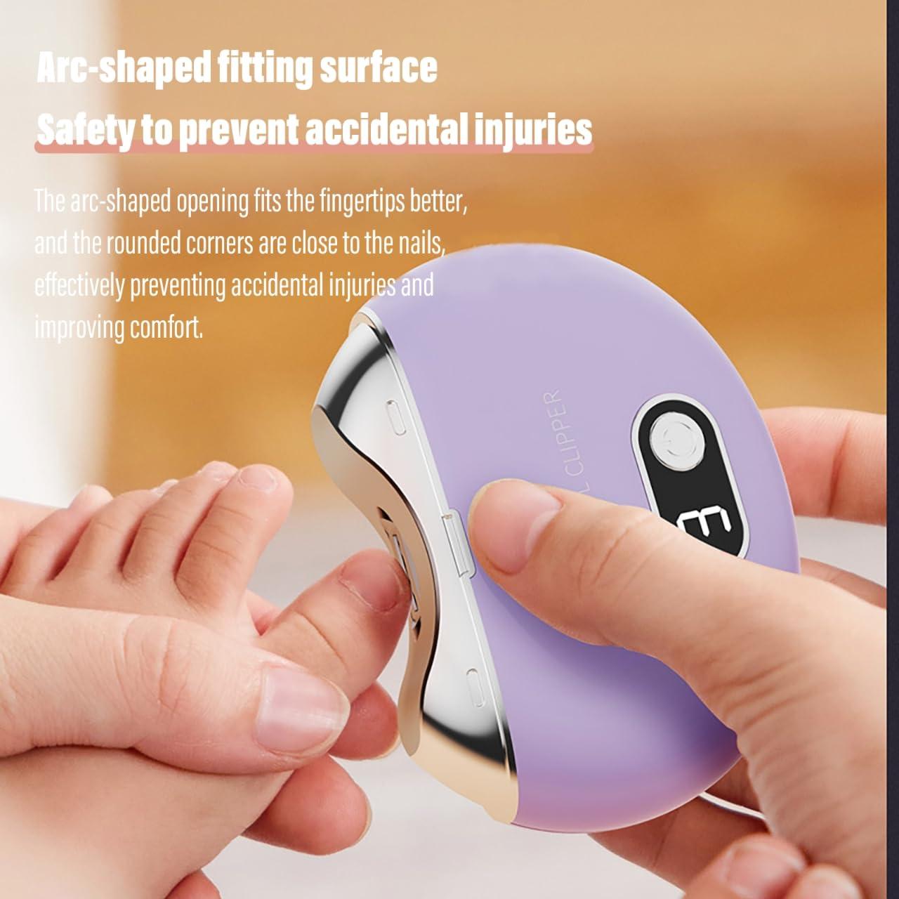 COOEURINS Electric Nail Clipper, Electric Toenail Clipper, 3-Speed Electric Nail Trimmer with LCD Digital Display, USB Rechargeable Safety Electric Nail Clippers for Kids, Adults, Elderly (Piano Black)