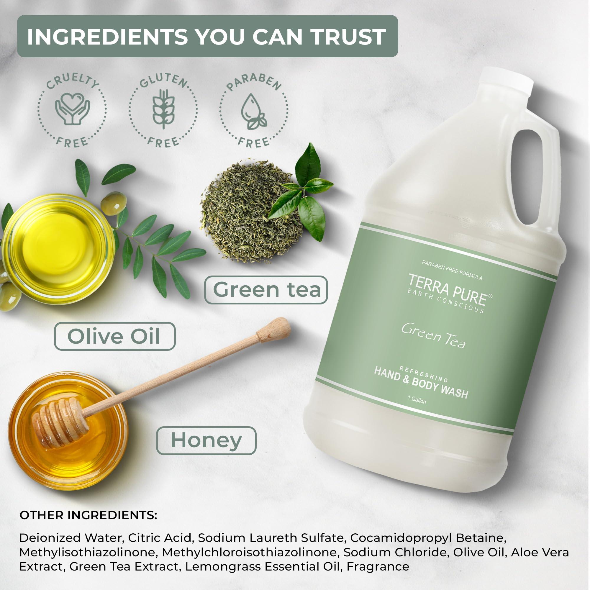 Terra Pure Terra Pure Hotel Hand & Body Wash Soap | Four Gallons | Designed to Refill Soap Dispensers (Set of 4)