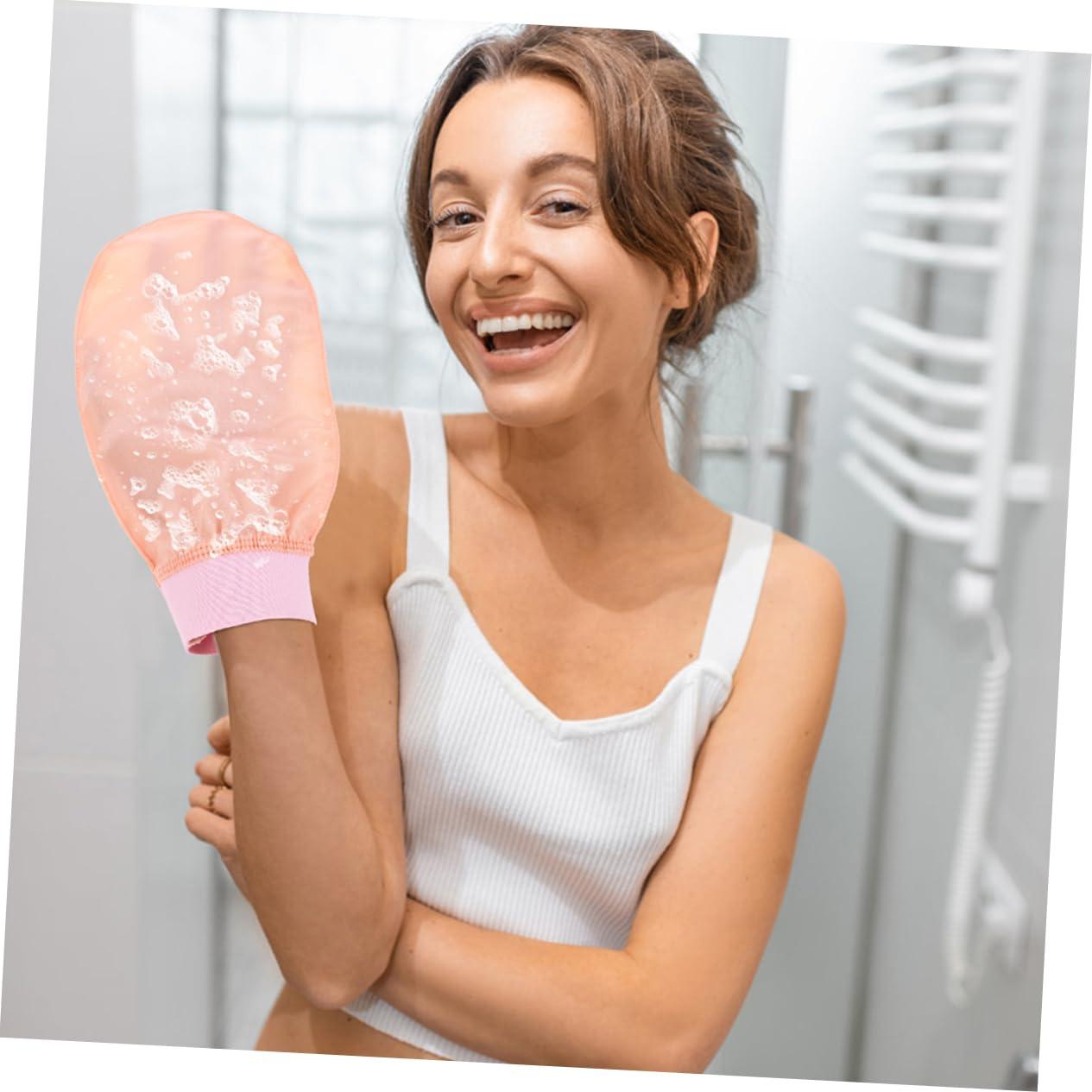 WOONEKY WOONEKY 2pcs Wipe Loofah Gloves Loofah Back Scrubber Asian Italy Towel Shower Mittens Exfoliating Mitt Glove Exfoliating Loofah Pad Body Sponge Scrub Shower Glove Pouf Silk