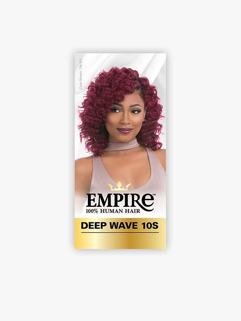 Sensationnel Sensationnel Empire Curly human hair - deep wave 10s 3pcs tangle free weaving for quick weave and sew in styles for faux highlights (1 JETBLACK)