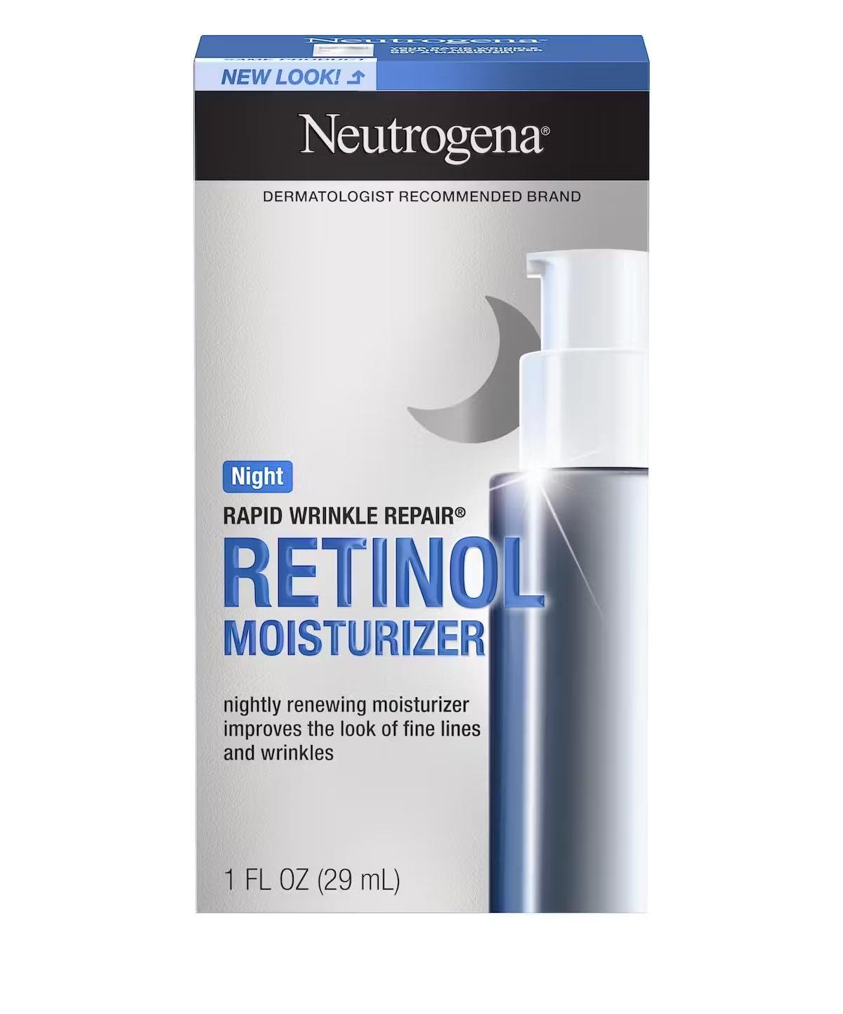 Neutrogena Neutrogena Rapid Wrinkle Repair Anti-Wrinkle Night Accelerated Retinol SA Facial Moisturizer, 1 fl. Oz