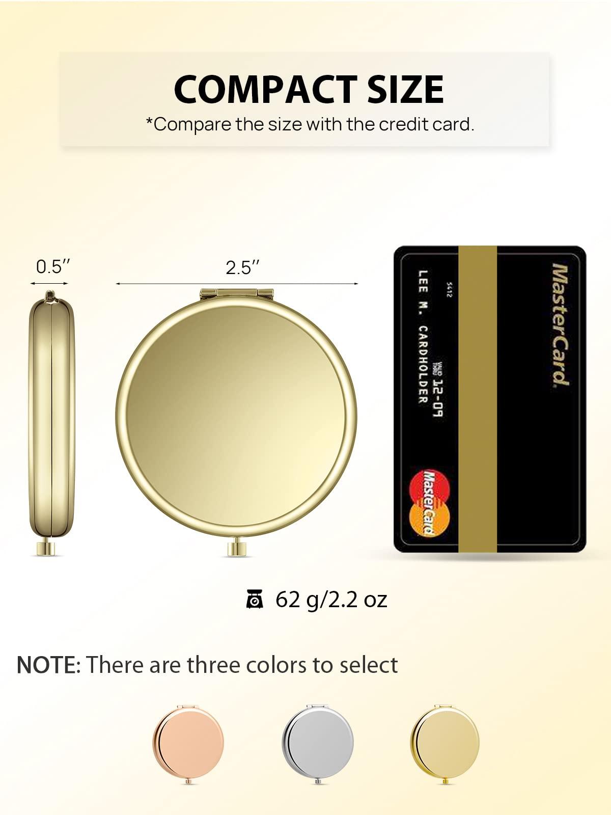 Getinbulk Getinbulk Compact Mirror Bulk, Pack of 24 Double-Sided 1X/2X Magnifying Metal Makeup Mirrors((Round,Gold)