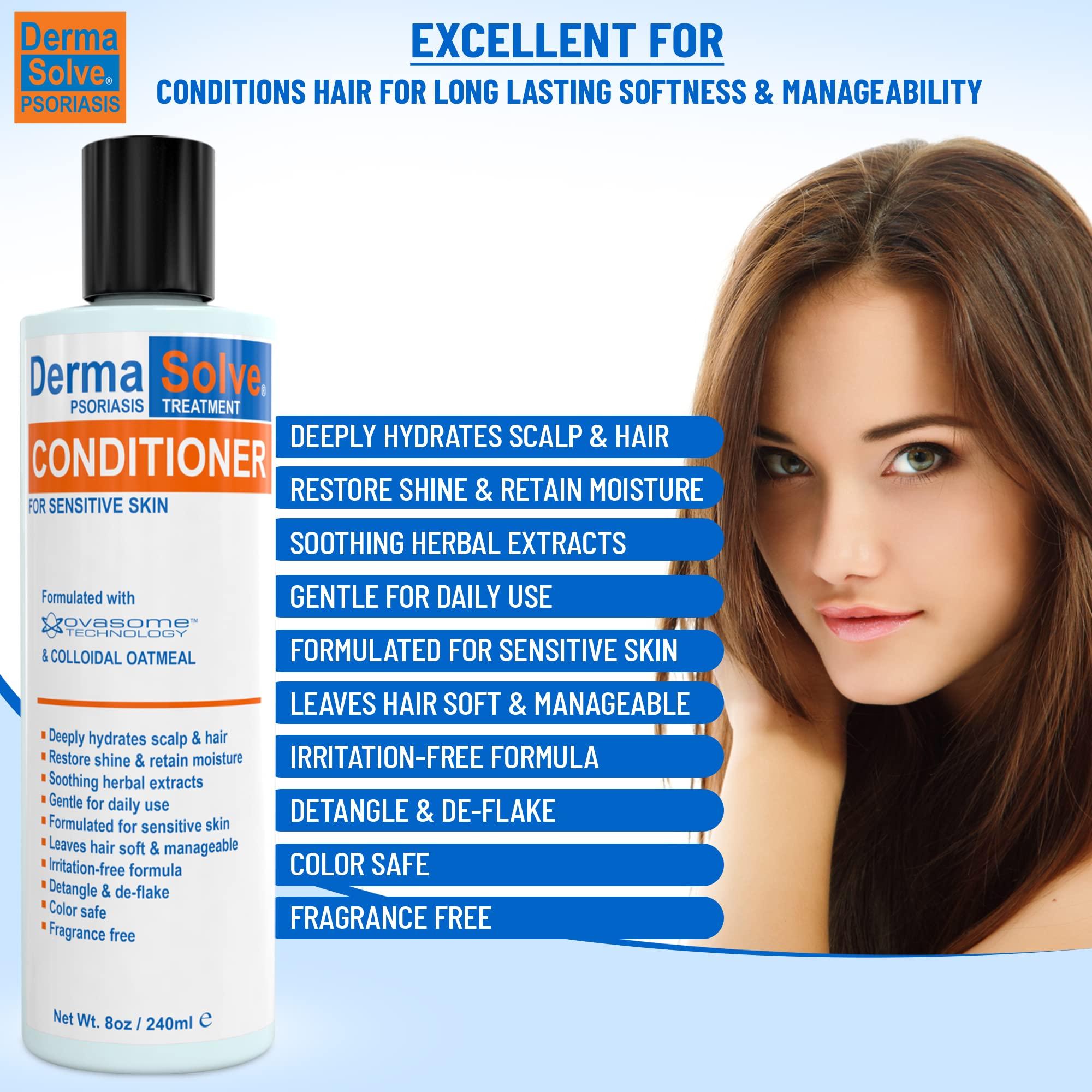Dermasolve DermaSolve Scalp Psoriasis & Dandruff free Medicated Shampoo with Conditioner, Ultimate Seborrheic Dermatitis Treatment for Itchy, Flakey Scalp, Soothing & Moisturizing Relief
